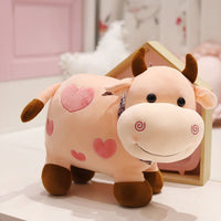 Peluche vache coeur doux motif amour câlin enfant rose / 40cm La compagnie de la peluche