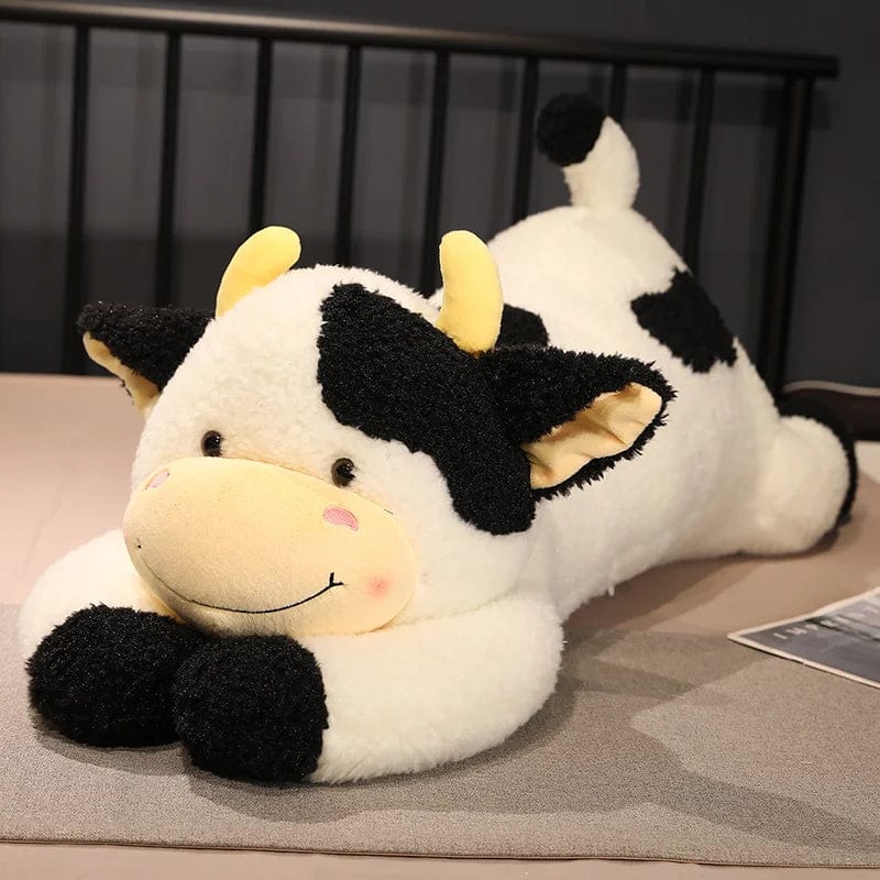 Peluche vache géante et colorée Noir / 90CM