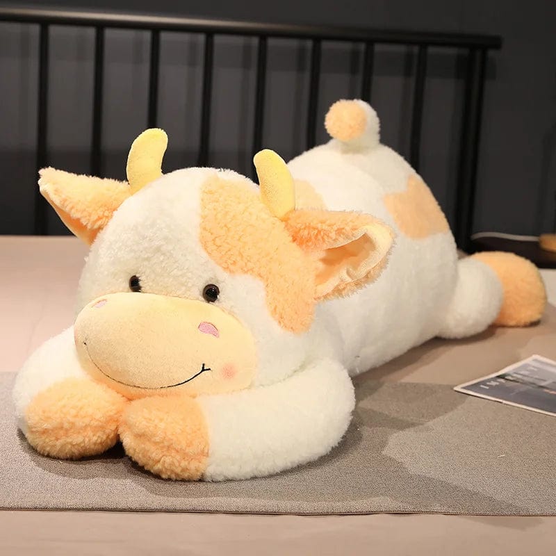 Peluche vache géante et colorée Orange / 90CM