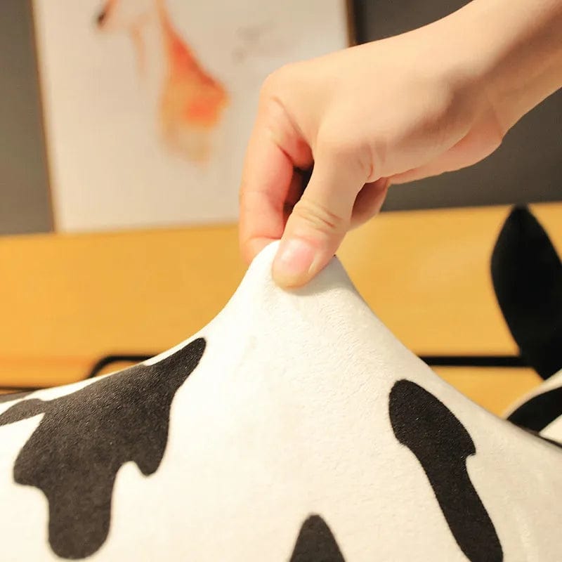 Peluche vache géante noire et blanche