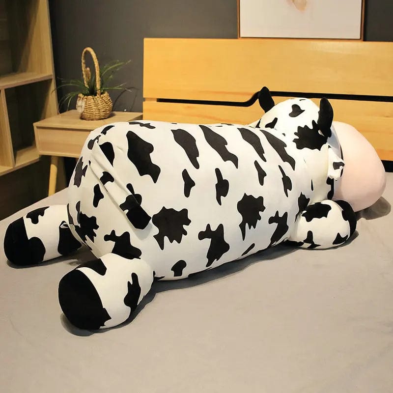 Peluche vache géante noire et blanche