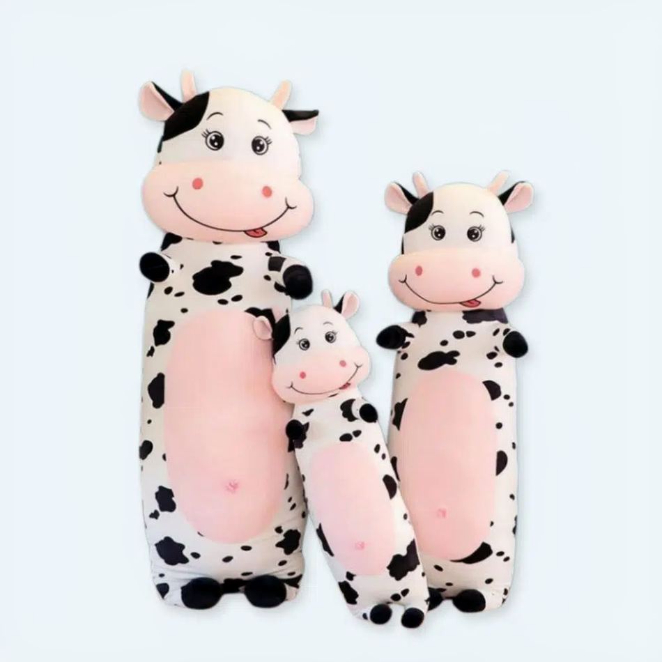 Peluche vache géante tachetée moelleuse câline enfant 70cm La compagnie de la peluche