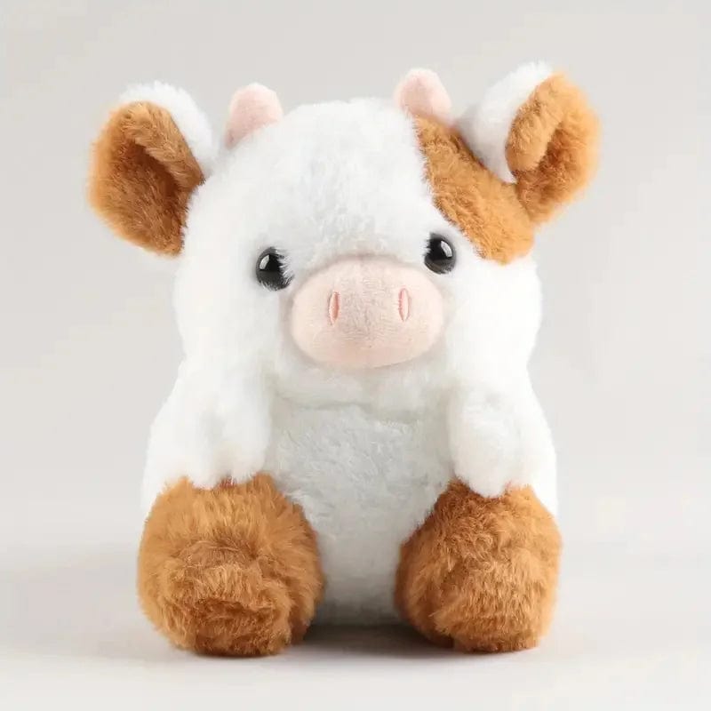Peluche vache marron et blanche mignonne et douce