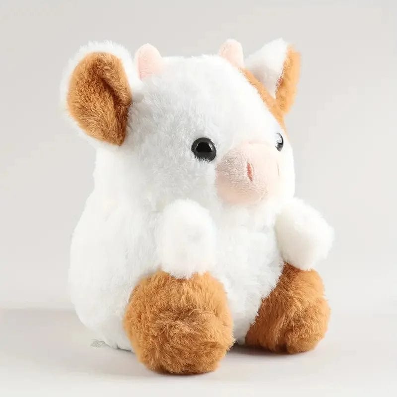 Peluche vache marron et blanche mignonne et douce
