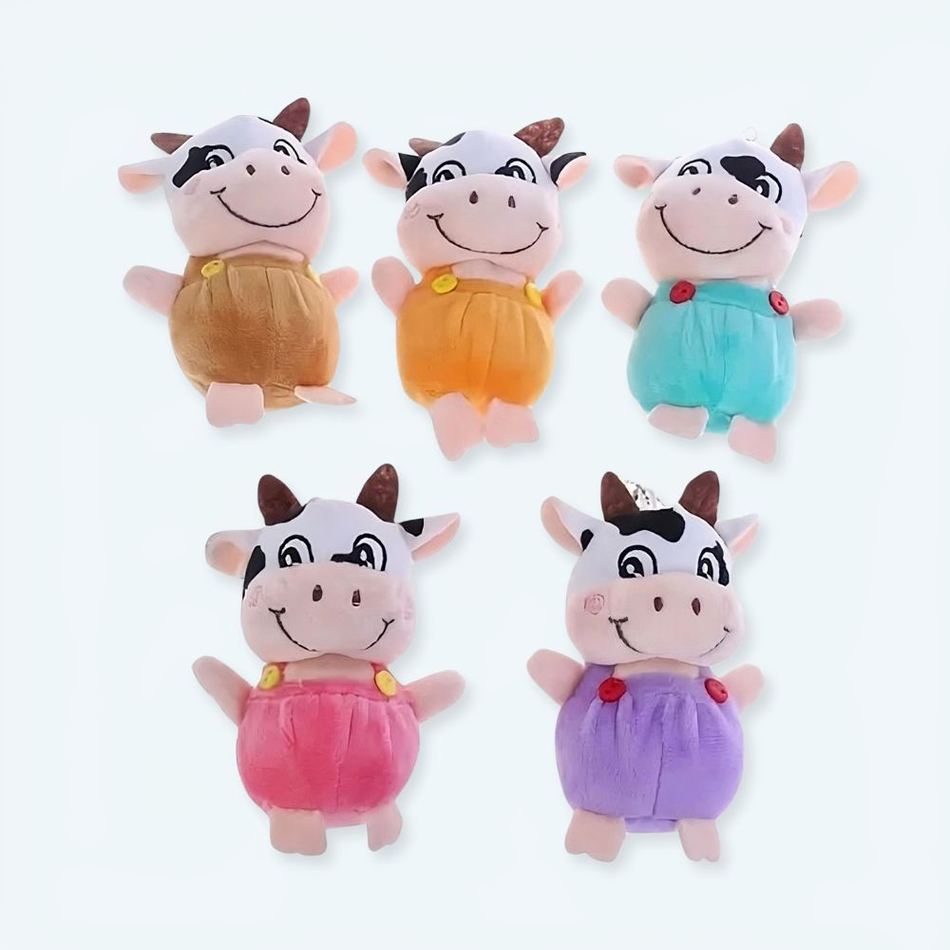 Peluche vache porte-clés mignonne douce cadeau original La compagnie de la peluche