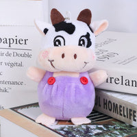 Peluche vache porte-clés mignonne douce cadeau original violet La compagnie de la peluche