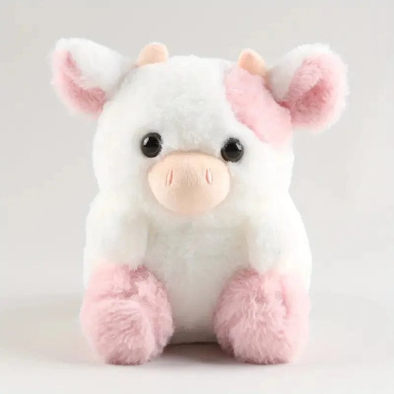 Peluche vache rose et blanche mignonne et douce