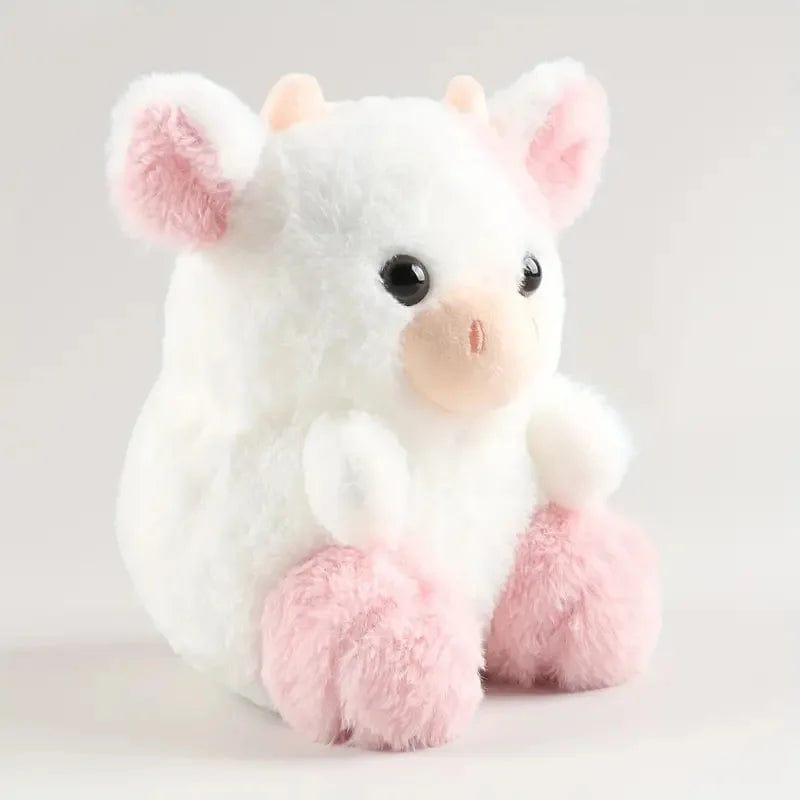 Peluche vache rose et blanche mignonne et douce