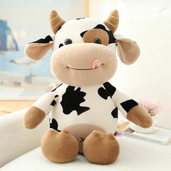 Peluche vache toute douce qui tire la langue 10CM