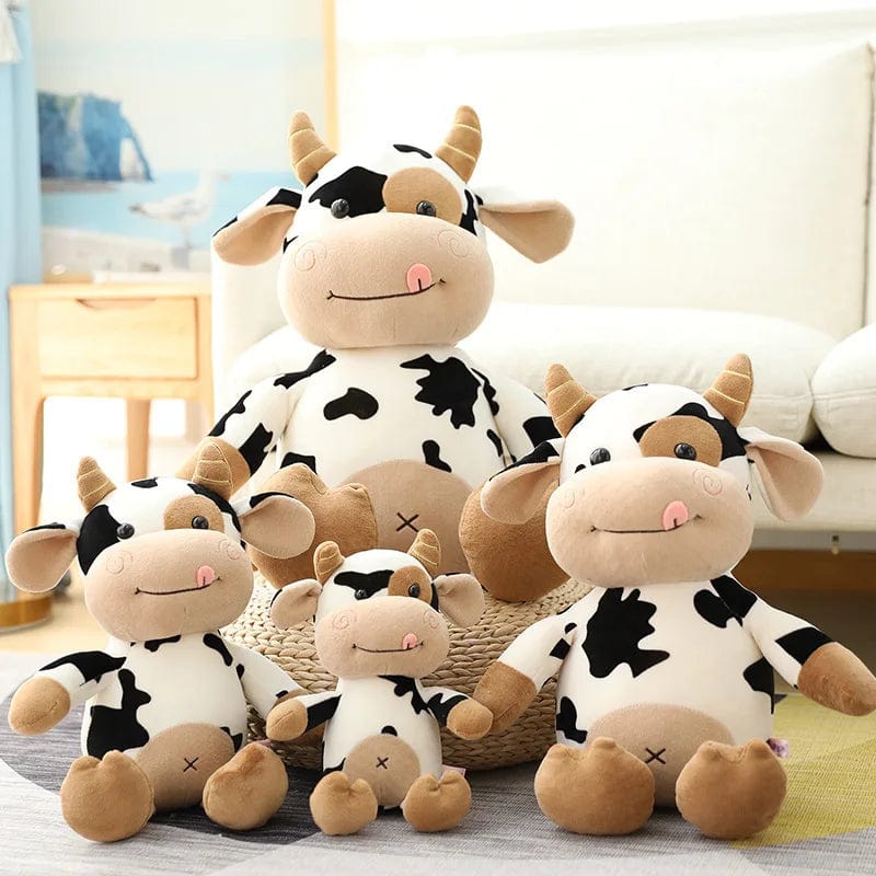 Peluche vache toute douce qui tire la langue