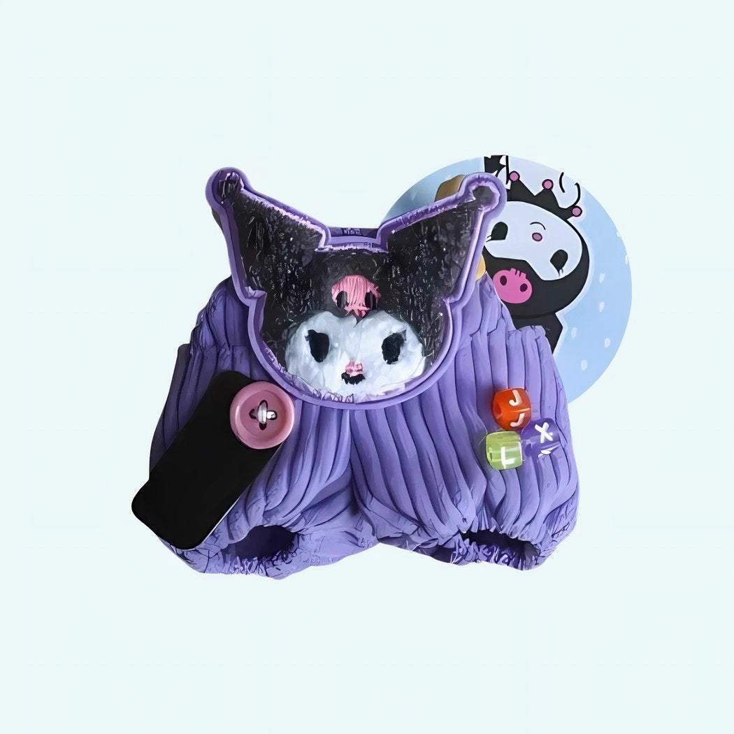 Salopette kawaii peluche type Labubu mignonne