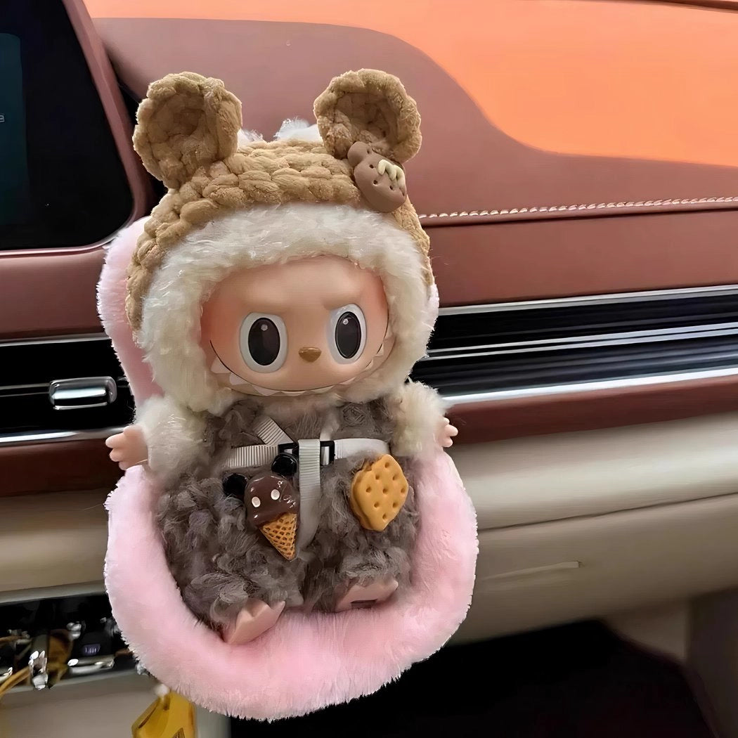 Siège auto harnais peluche style Labubu