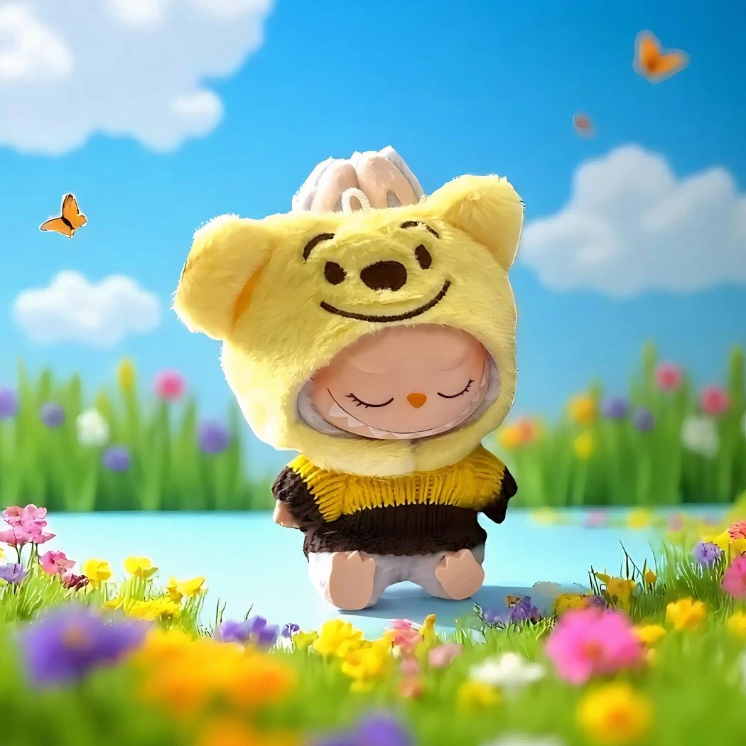 Tenue pour peluche Labubu en Winnie l’ourson 