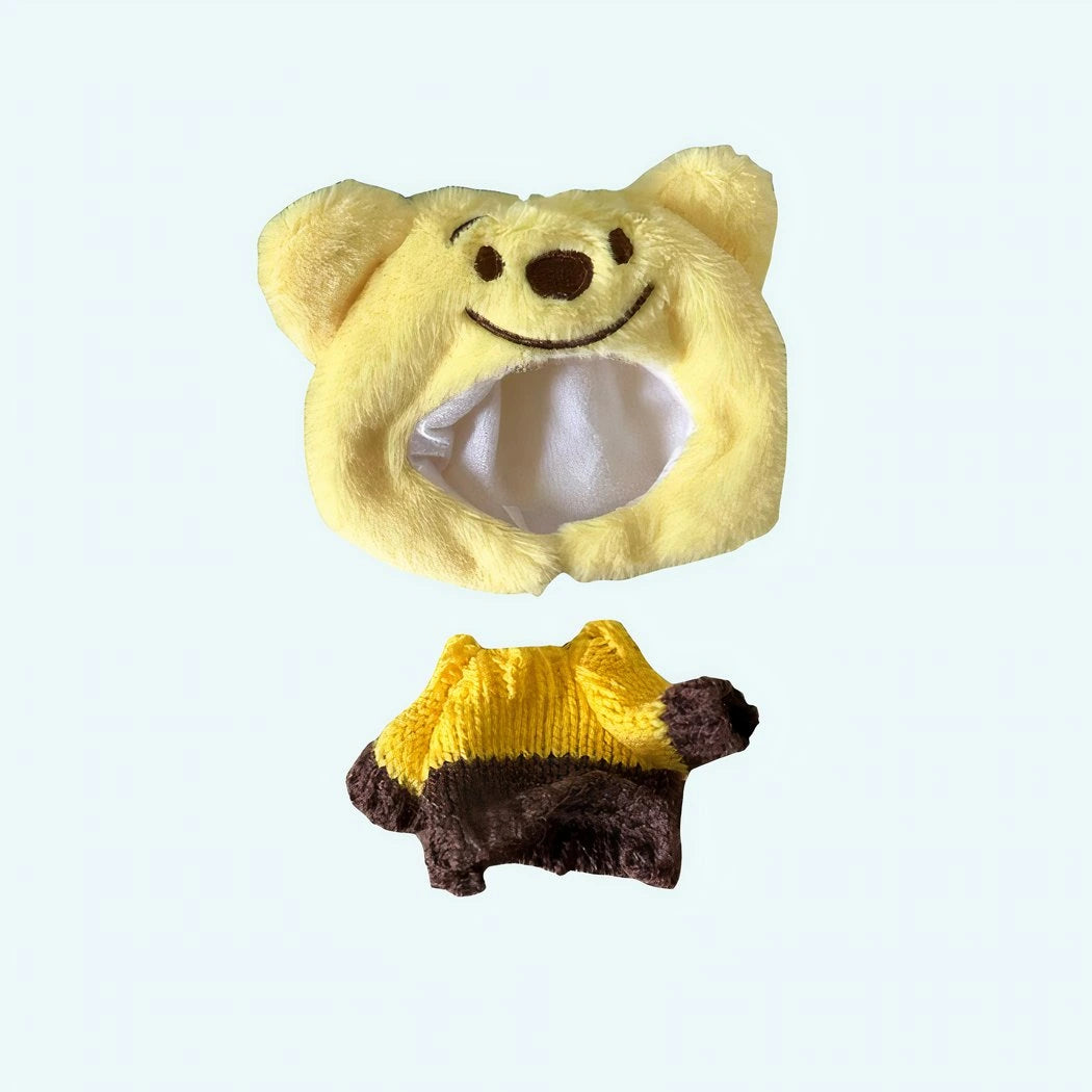 Tenue pour peluche Labubu en Winnie l’ourson 